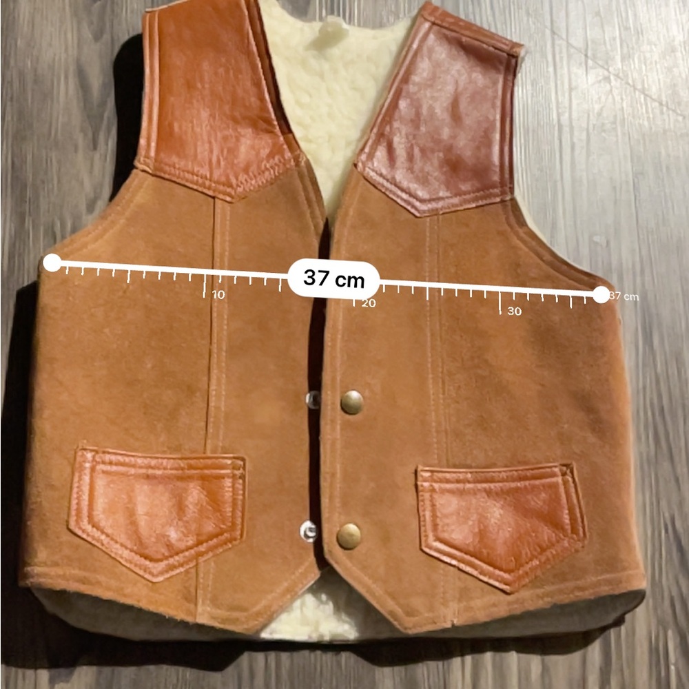 Brown Suede and Leather Vest - Picture 6 of 8